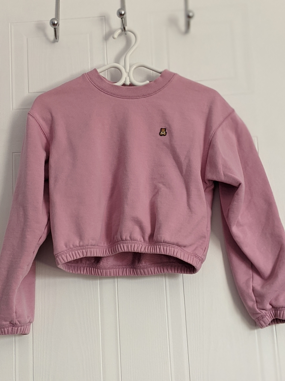 Teddy Fresh Pink Cropped Crewneck Sweatshirt